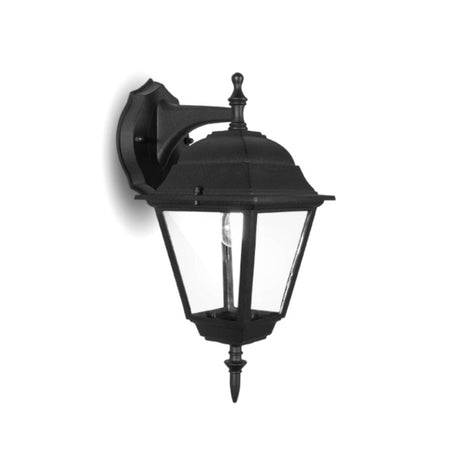 LED Wandleuchte, E27 Fassung, IP44, schwarz.