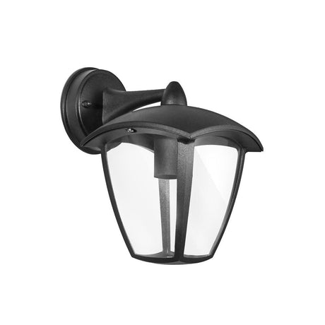 LED Wandleuchte, E27 Fassung, IP44, schwarz.
