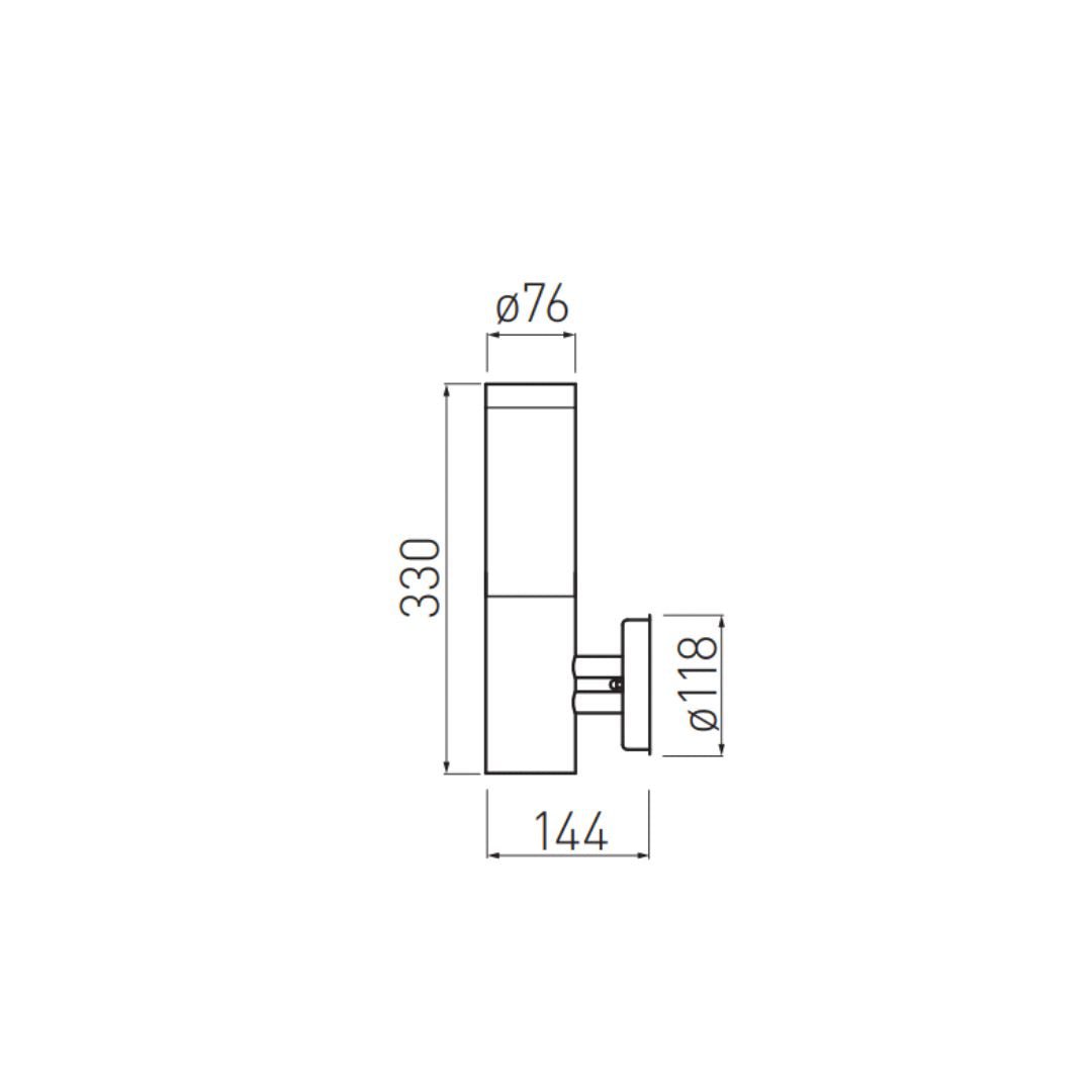 LED Wandleuchte E27, Gartenleuchte gerade, IP54, Edelstahloptik.