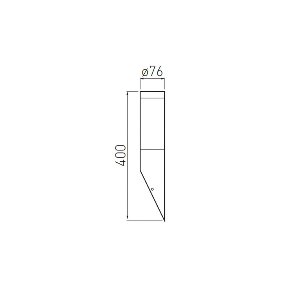 LED Wandleuchte E27, Gartenleuchte schräg, IP54, Edelstahloptik.