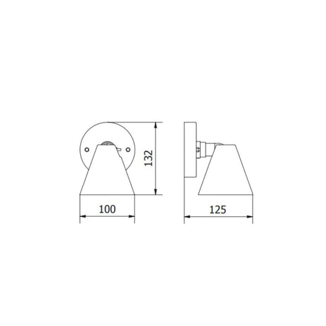 LED Wandleuchte GU10, Gartenleuchte, IP44, schwarz.