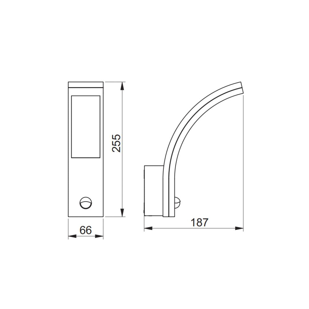 LED Wandleuchte mit Bewegungsmelder, 10W, 900lm, IP54, weiß.