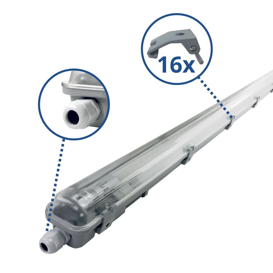LED-Wannenleuchte, 22 W, 2000 lm, 4500 K, 158,5 cm, IP65, 1 flammig.