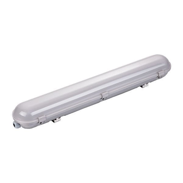 LED-Wannenleuchte IP65, 150 cm, 55 W, 6000 K, rostfreie Clips, Steckerkabeldurchführung.
