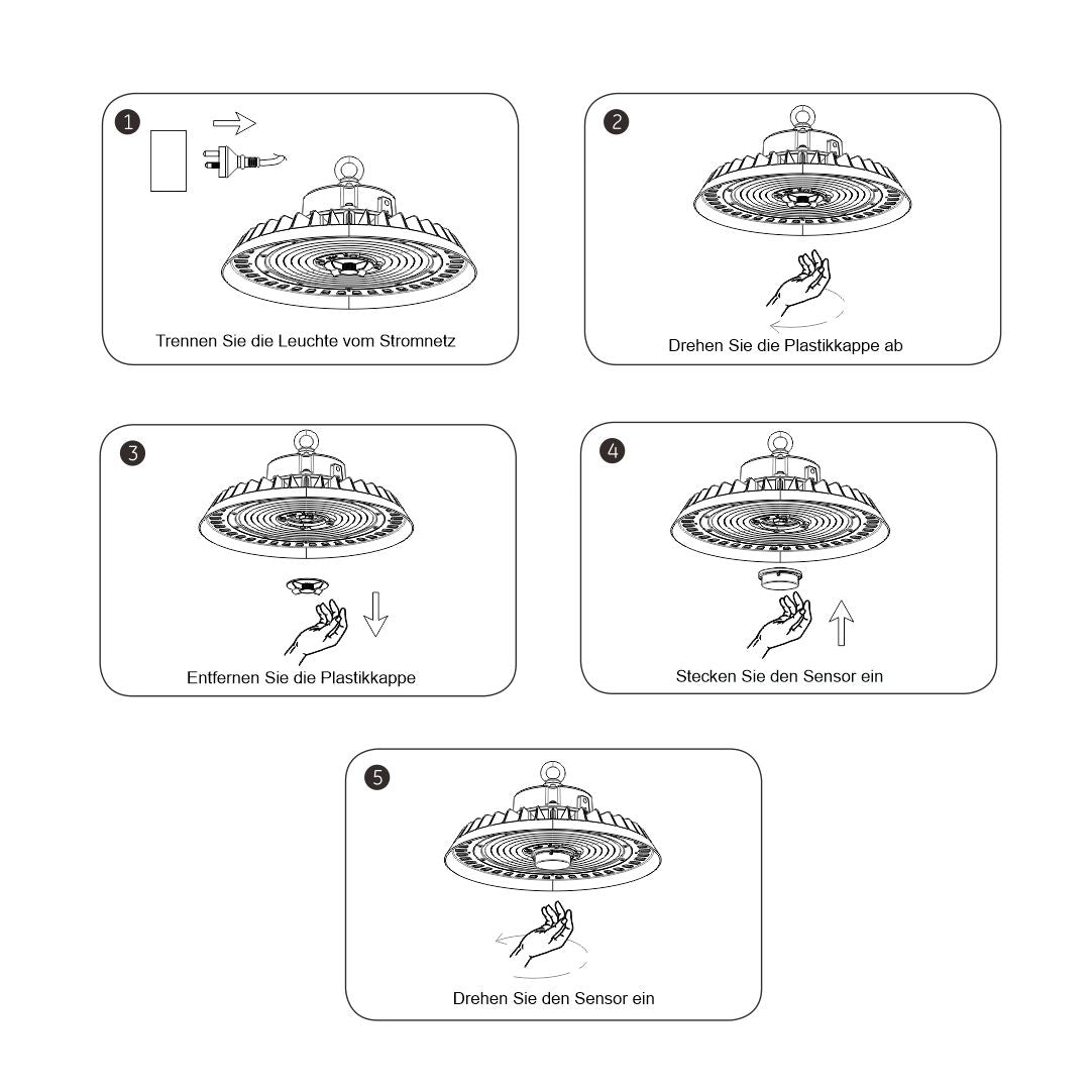 Plug-In Sensor für LED-UFO-HighBay SENSOR, Mikrowellen-Bewegungssensor.