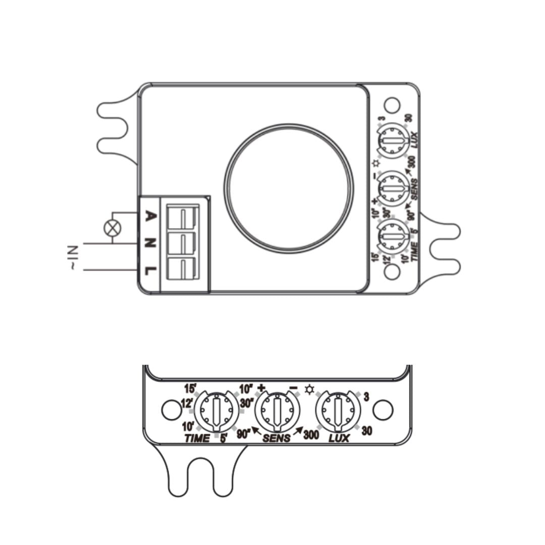 Präzisions-Bewegungsmelder mit 5.8GHz HF Radar-Funktion, flach.
