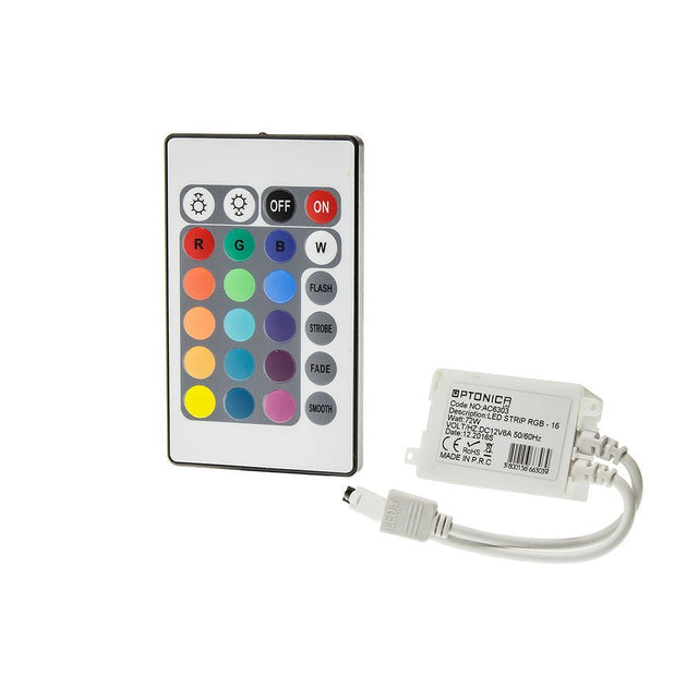 REMOTE CONTROL LED STRIP RGB - 16 BUTTONS 72W 12V 6A.