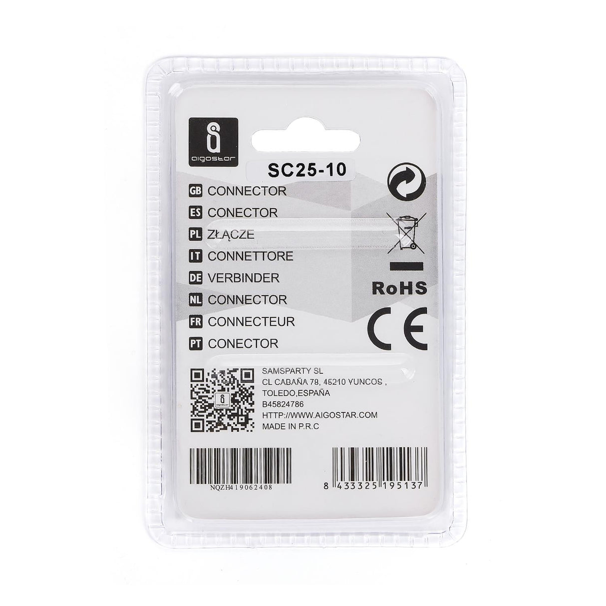 Ring-Kabelschuhe SC25-10, Ø 25 mm, 6 Stk., verzinnt, silber.