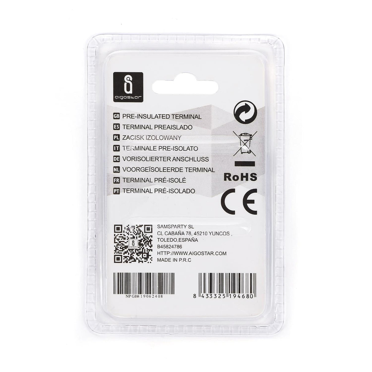 Rundsteckverbinder, isoliert, 15 Stk., 5,5 - 6 mm², 28 x 11,7 x 6,7 mm, schwarz.