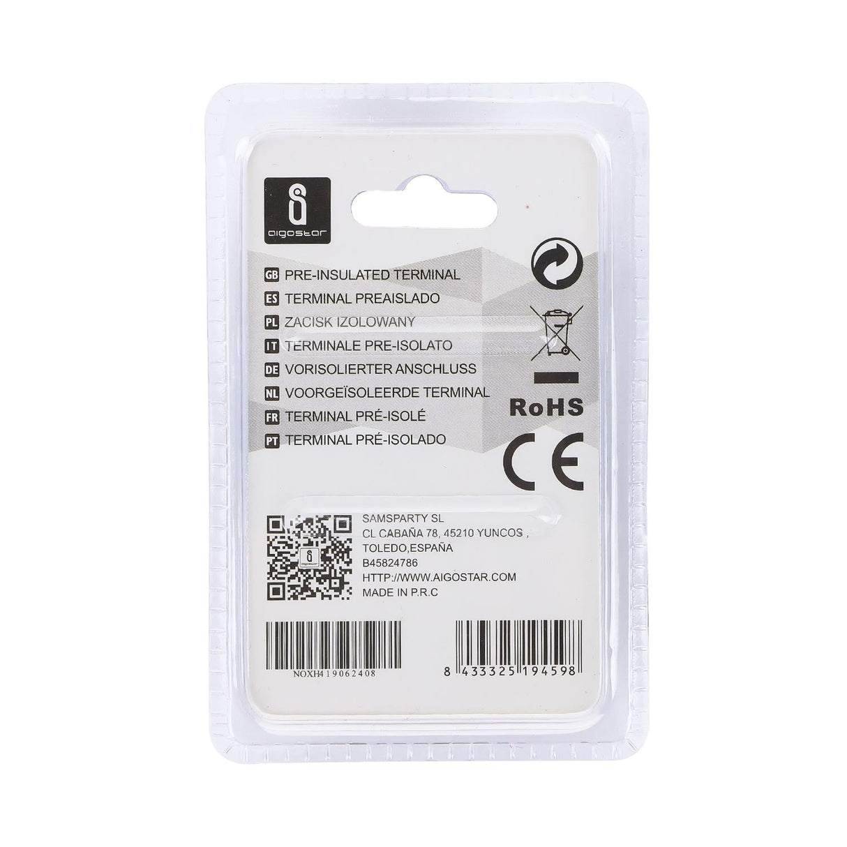 Rundsteckverbinder, isoliert, 20 Stk., 1,25 - 4 mm², 20 x 6,8 x 4,3 mm, schwarz.