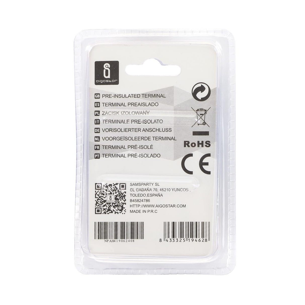 Rundsteckverbinder, isoliert, 20 Stk., 2 - 4 mm², 20,4 x 6,7 x 4,9 mm, schwarz.