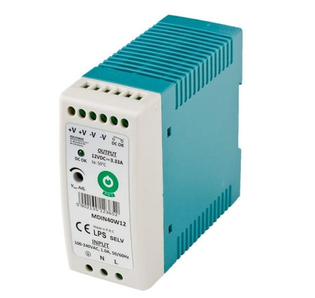 Schaltnetzteil, Hutschiene, 40 W, 24 V, 1,7 A.