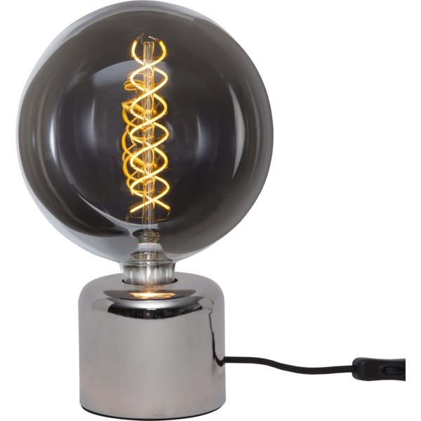 Schlichte Tischleuchte in chromoptik.