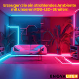 Set LED-Streifen, RGB, 5 Meter Länge, 60LED/m, 12 V, 10 mm, inklusive Fernbedienung und Netzteil  Lichttechnik24.de.