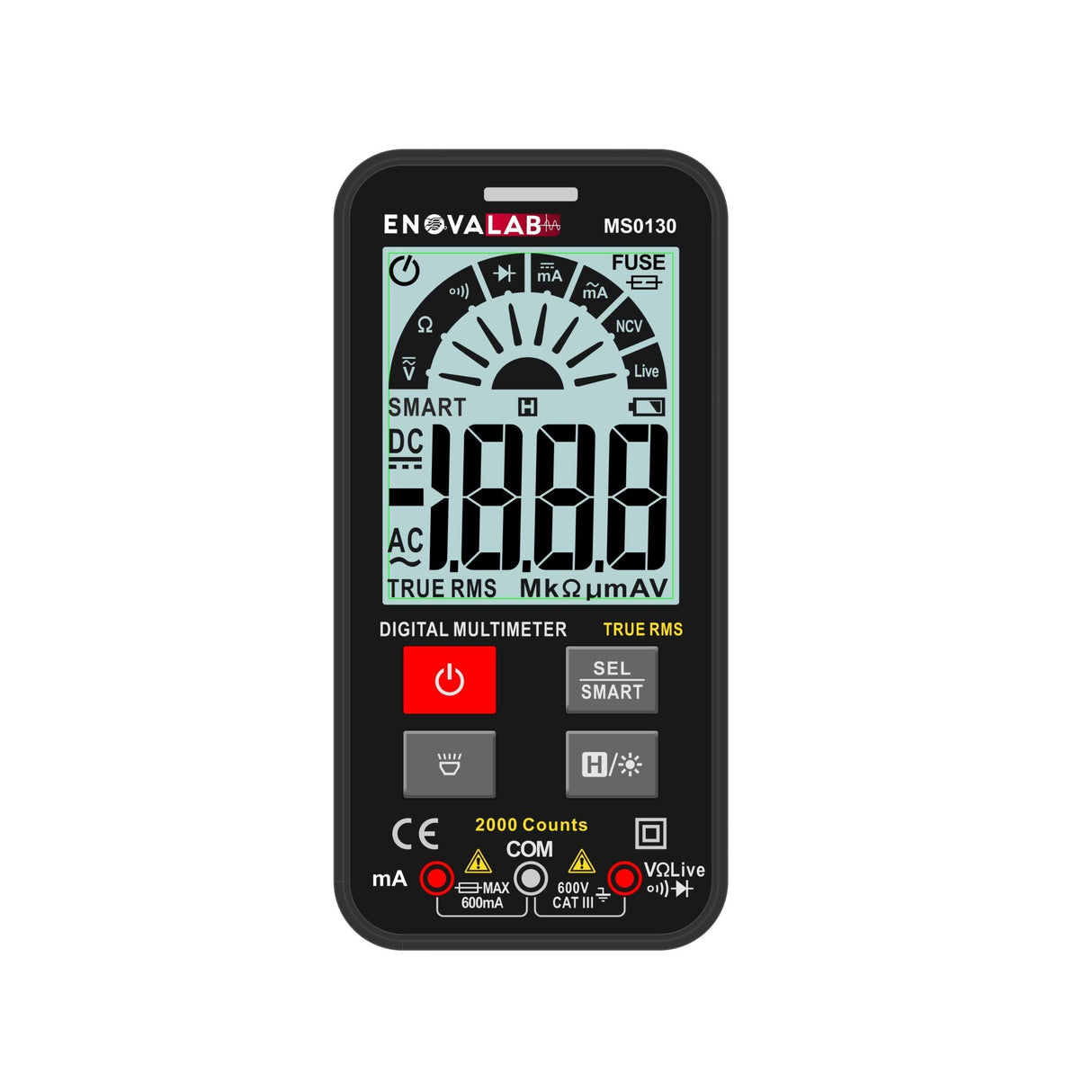 SMART TrueRMS Digital-Multimeter, Slim Design, 2.000 Counts.