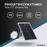 Solar CCT Hängeleuchte, 6W PV, 500lm, 3000K-4000K-6500K, IP44  Lichttechnik24.de.