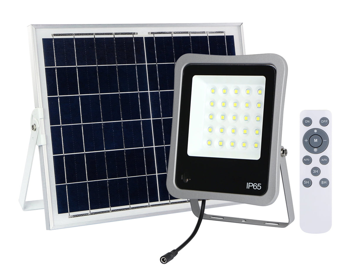 Solar-LED-SMD-Fluter mit Fernbedienung, 20 W, 1800 lm, IP65, 6000 K.