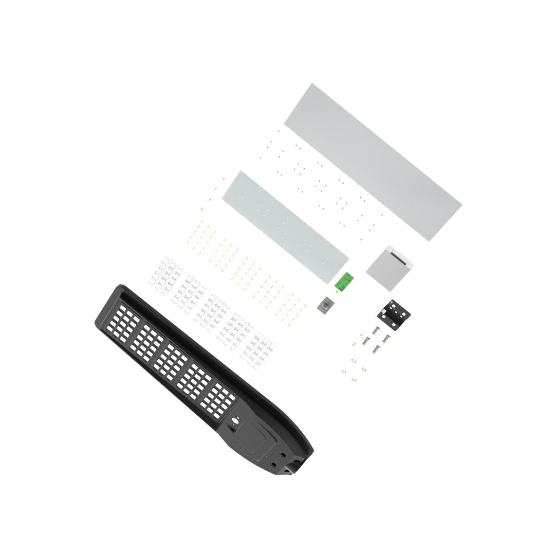 Solar-Straßenleuchte mit PIR Sensor, Parkplatzleuchte 10W PV, 1200lm, 6500K, IP54.