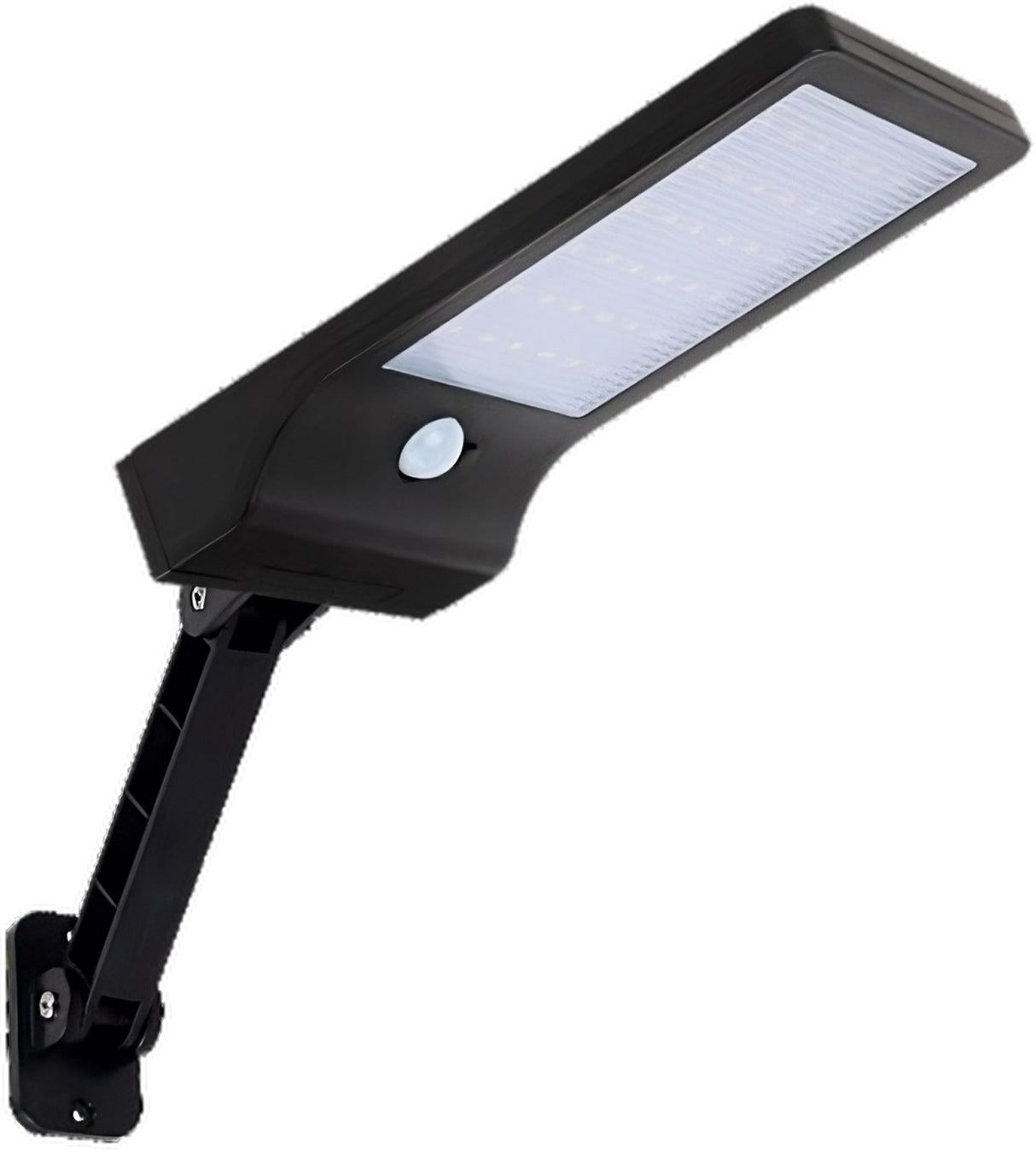 Solar-Wandleuchte mit PIR-Sensor, 8 Stunden Lichtzeit, IP44-geschützt und in kaltweiß.