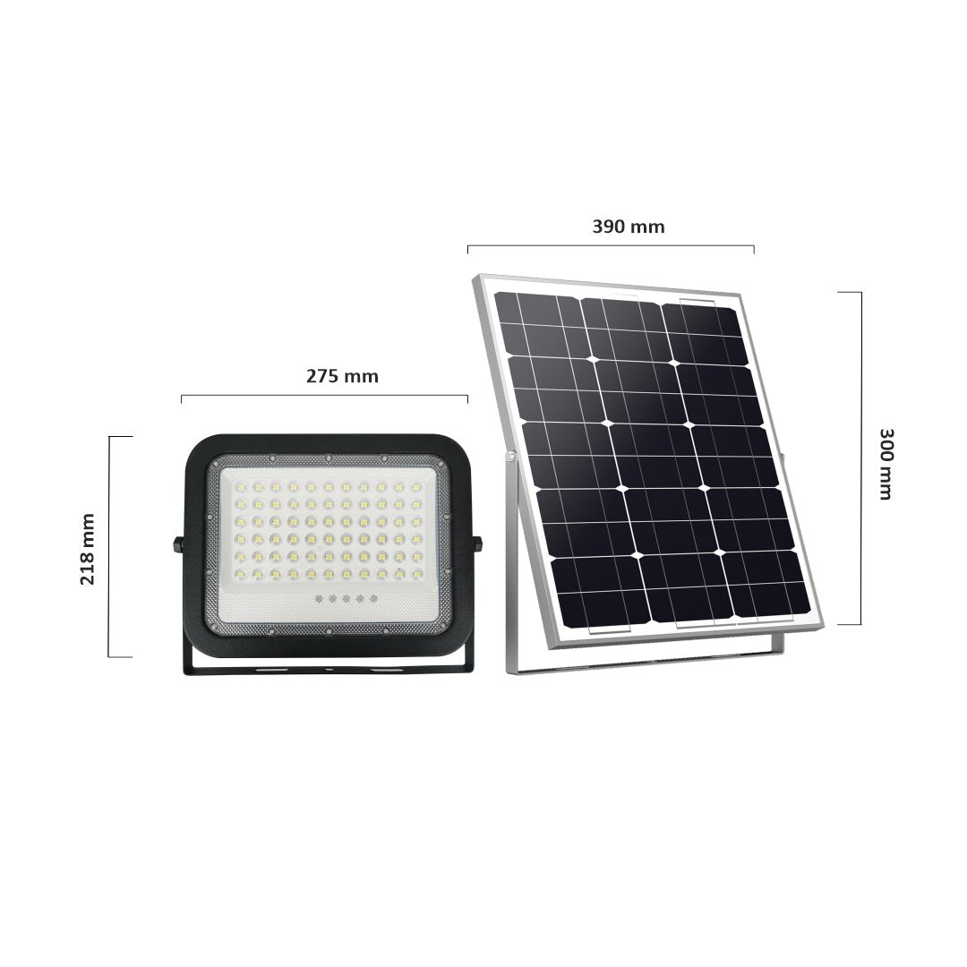 Solarstrahler PRO, LED-Fluter, Solar mit Akku, 20 W PV, 2600 lm, 6500K, IP65, Aludruckguss.