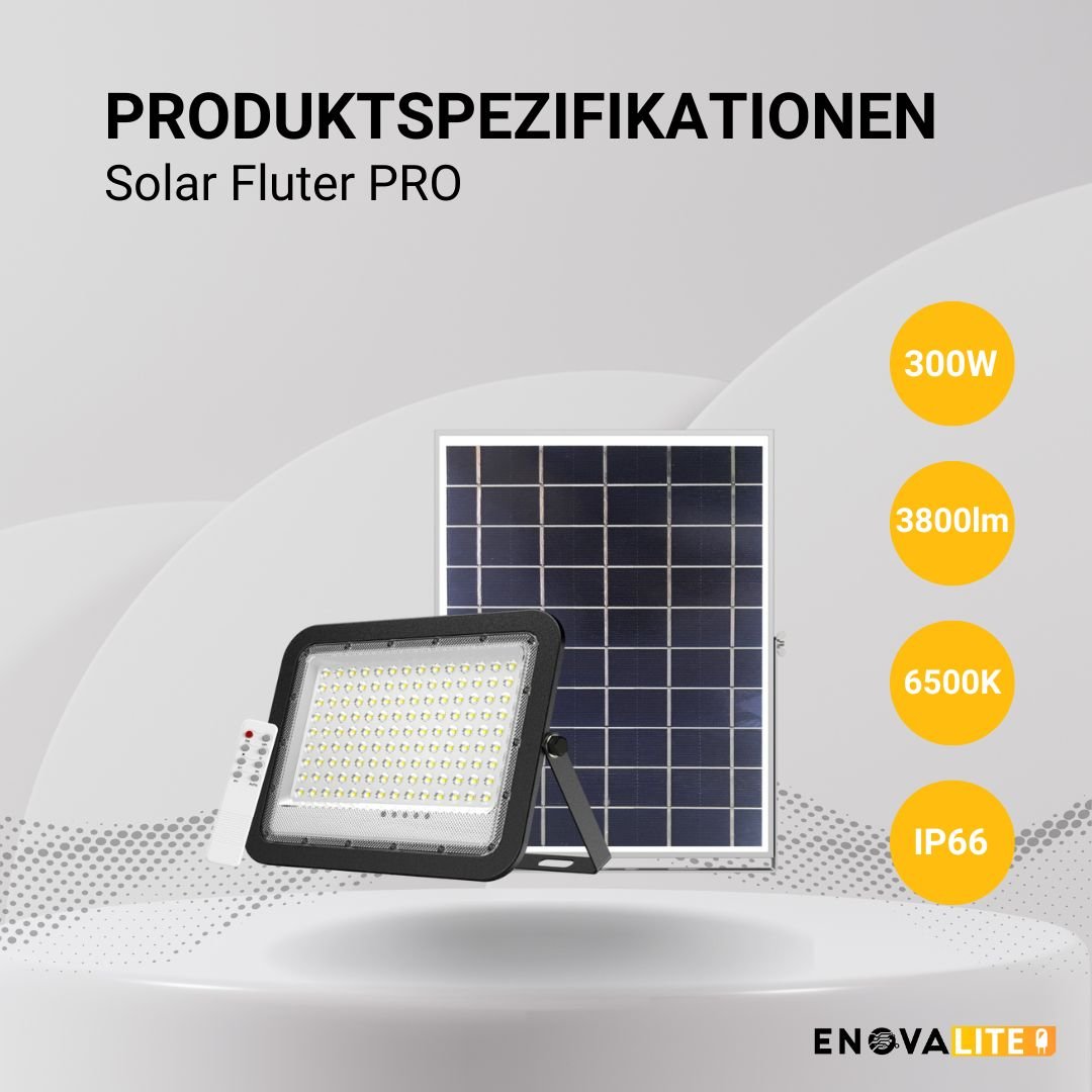 Solarstrahler PRO, LED-Fluter, Solar mit Akku, 30 W PV, 3800 lm, 6500K, IP65, Aludruckguss.