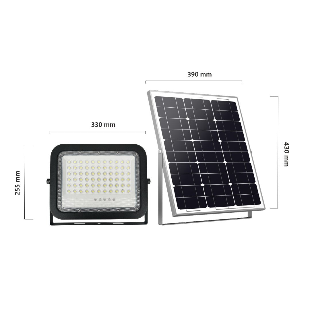 Solarstrahler PRO, LED-Fluter, Solar mit Akku, 30 W PV, 3800 lm, 6500K, IP65, Aludruckguss.