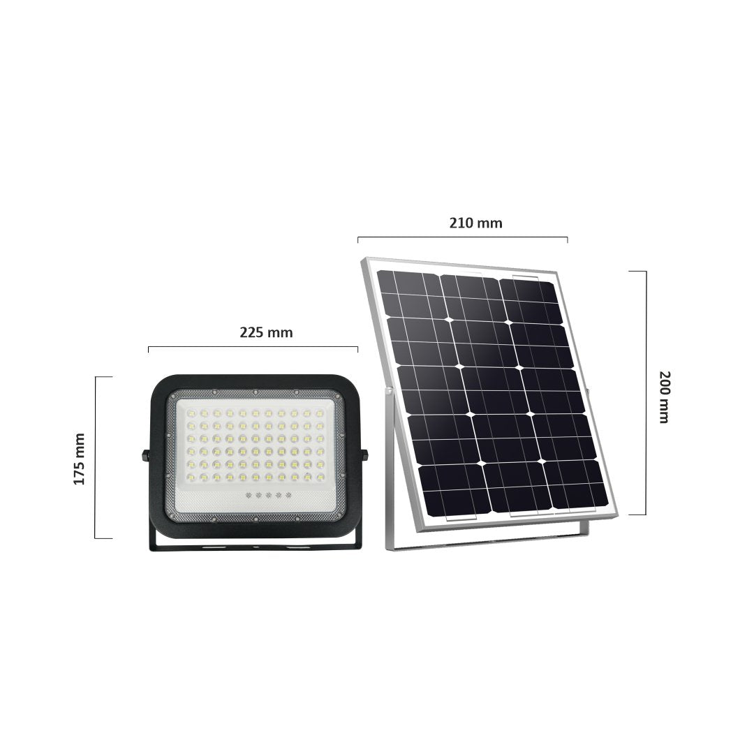 Solarstrahler PRO, LED-Fluter, Solar mit Akku, 6 W PV, 800 lm, 6500K, IP65, Aludruckguss.