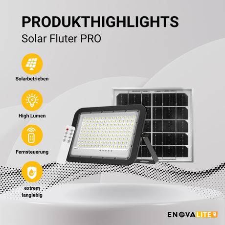 Solarstrahler PRO, LED-Fluter, Solar mit Akku, 6 W PV, 800 lm, 6500K, IP65, Aludruckguss.