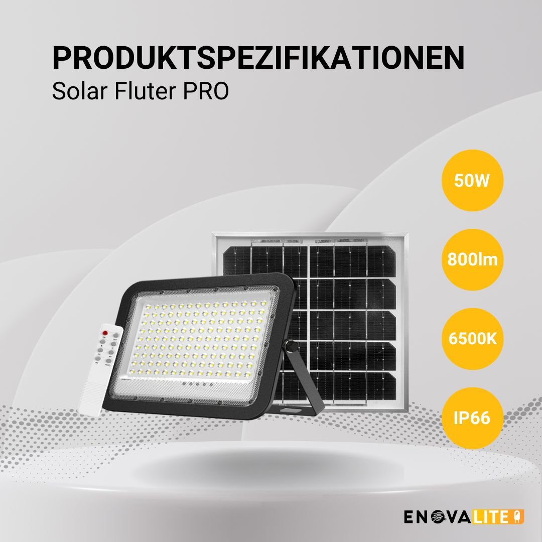 Solarstrahler PRO, LED-Fluter, Solar mit Akku, 6 W PV, 800 lm, 6500K, IP65, Aludruckguss.