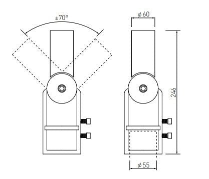 Straßenleuchtenhalterung Adapter, 60 mm, grau.