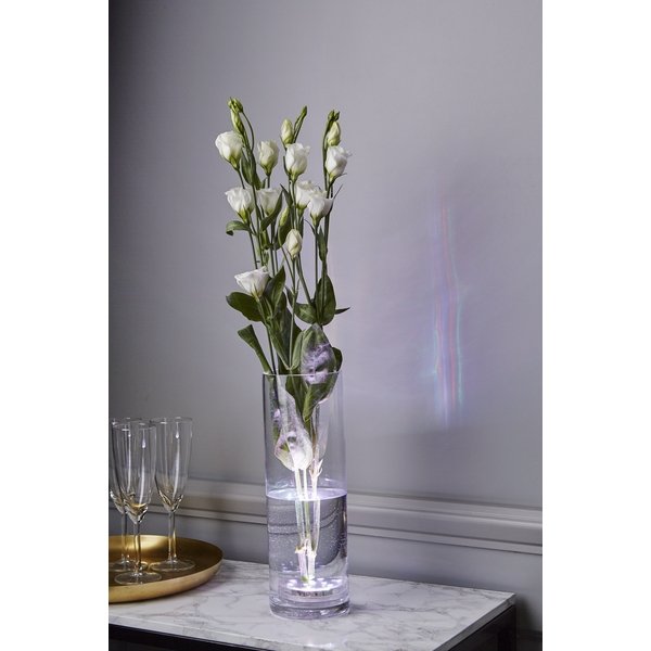 Stylische RGB LED Tauchlampe für Vasen mit Fernbedienung.
