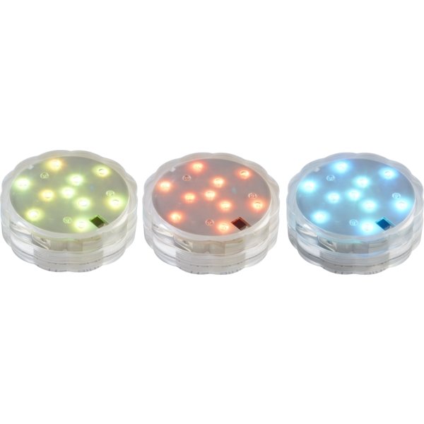 Stylische RGB LED Tauchlampe für Vasen mit Fernbedienung.