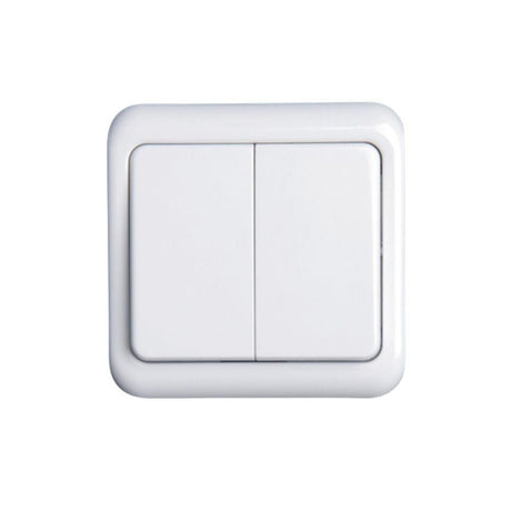 Tastschalter mit Wippen, 10 A, 250 V, weiß.