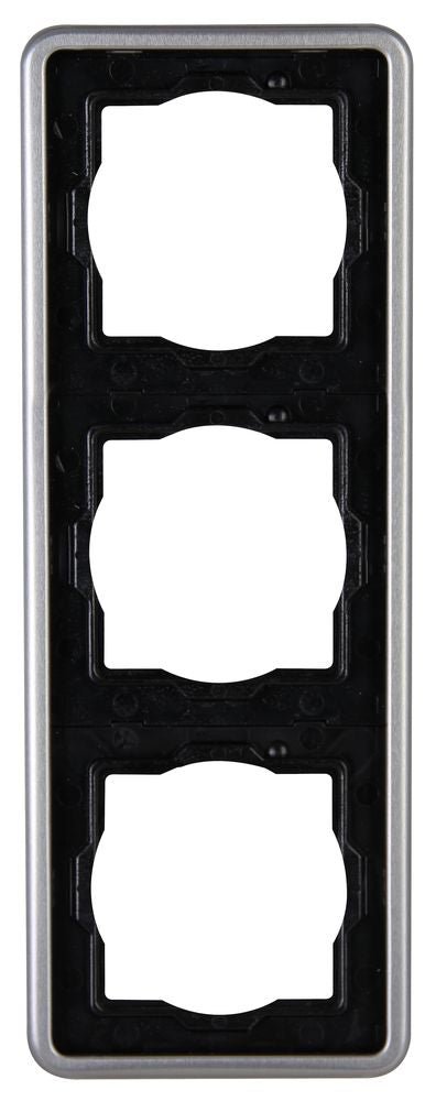 VISION, Abdeckrahmen, 3-fach, stahlgrau.