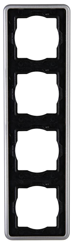 VISION, Abdeckrahmen, 4-fach, stahlgrau.