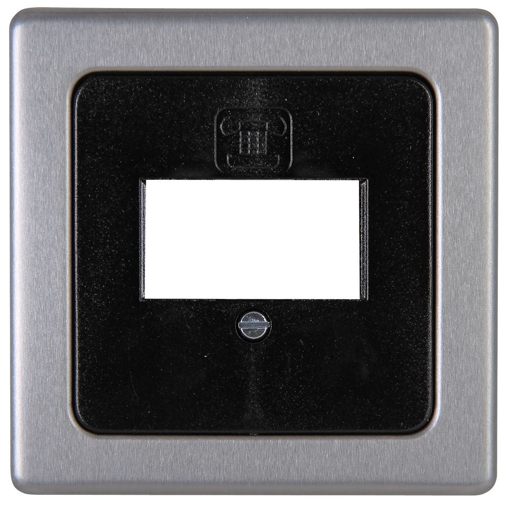 VISION, TAE-Abdeckung, 1-3 Anschlüsse, stahlgrau.