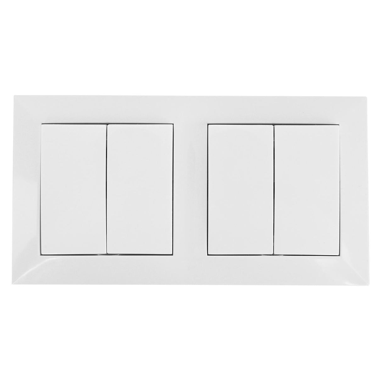 Wechselschalterkombination 2 x Zweifachwippe, 10 A, 250 V, weiß.