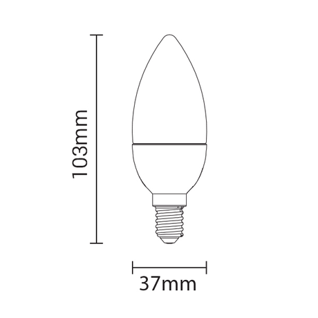 LED-Leuchtmittel, E14, 6W, 480lm, 2800K, Kerze, dimmbar