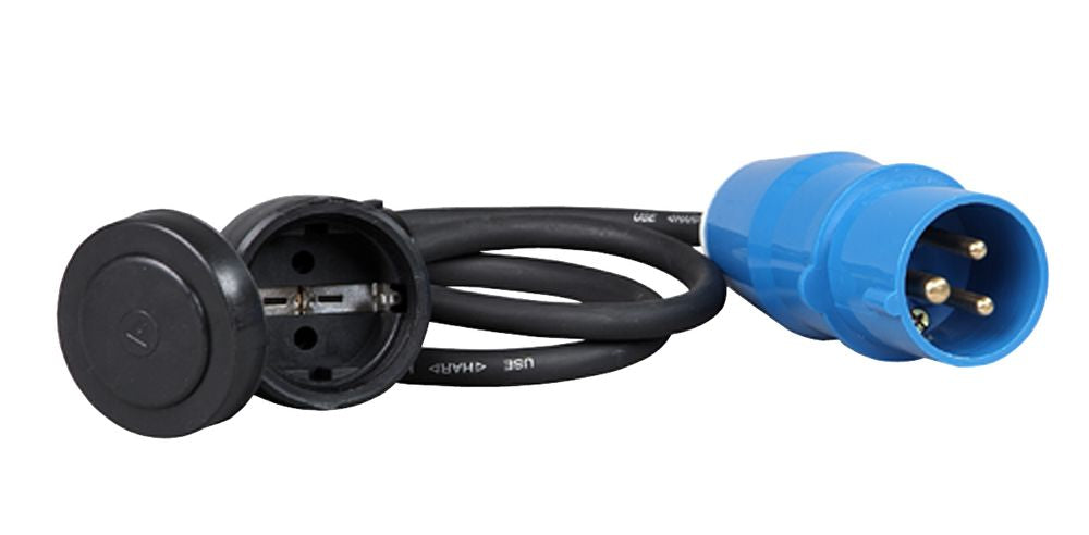 Caravan-Adapterleitung, Caravan-Stecker / Schuko-Kupplung