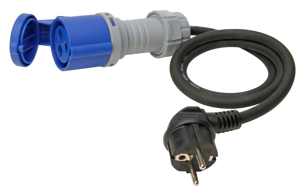 Caravan-Adapterleitung, Schuko-Stecker / Caravan-Kupplung