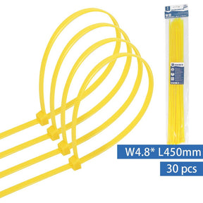 Kabelbinder, 30 Stk., 4,8 x 450 mm, gelb.