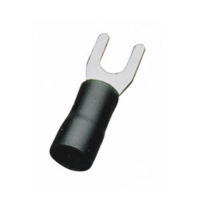 Gabel-Kabelschuhe, isoliert, 15 Stk., 5,5 - 6 mm², 25,5 x 9,8 x 6,7 mm, schwarz.