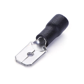 Flachsteckhülse, isoliert, 15 Stk., MDD 5,5 - 250 mm, 25 x 6,35 x 5,7 mm, schwarz.