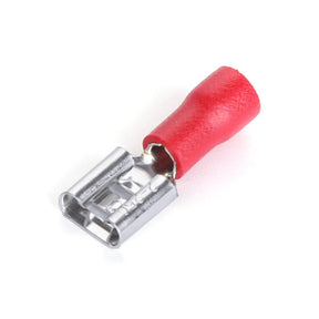 Flachsteckhülse, isoliert, 20 Stk., FDD 2 - 250 mm, 21 x 7,4 x 4,3 mm, rot.