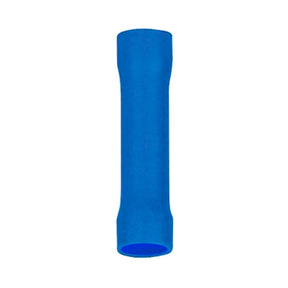 Stoß-/Schrumpfverbinder, isoliert, 20 Stk., 1,25 mm², 26 x 1,7 x 1,7 mm, blau.
