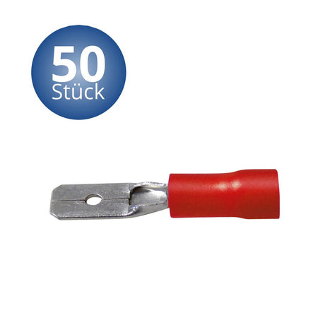 Flachstecker 0,8 x 2.8 mm 50 Stück Rot in Plastikbox