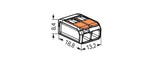 221-412, 2-Leiter-Klemme, Leiteranschluss von 0,14 bis 4 mm², 32A, 400V