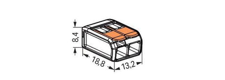 221-412, 2-Leiter-Klemme, Leiteranschluss von 0,14 bis 4 mm², 32A, 400V