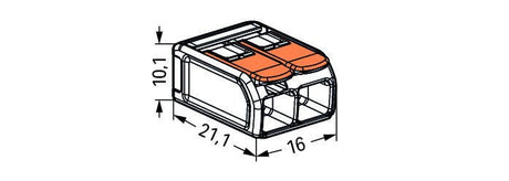 WAGO 221-612, 2-Leiter-Klemme, Leiteranschluss von 0,5 bis 6 mm², 32A, 400V