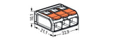 WAGO 221-613, 3-Leiter-Klemme, Leiteranschluss von 0,5 bis 6 mm², 32A, 400V